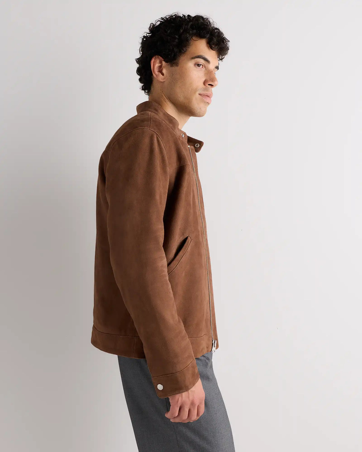 100% Suede Café Racer Jacket