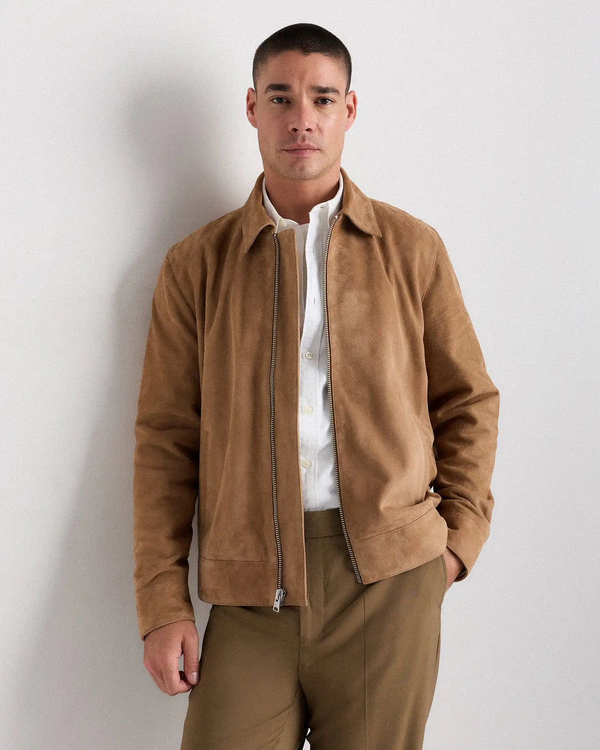 100% Suede Harrington Jacket