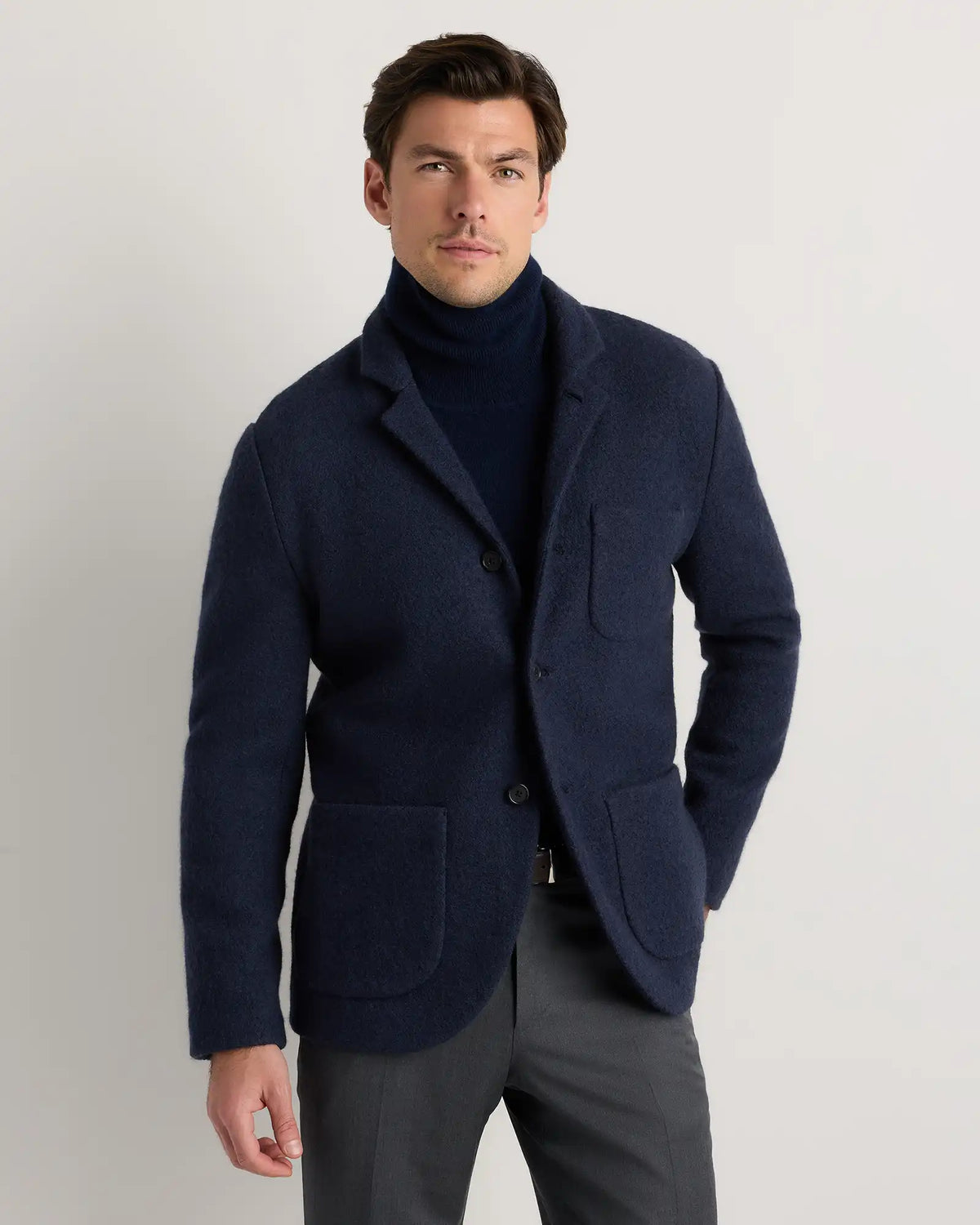 Boiled Wool Cashmere Blazer