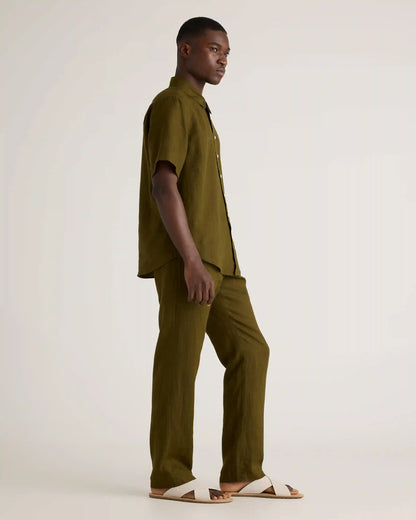 100% European Linen Relaxed Short Sleeve Shirt