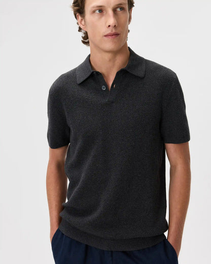 100% Organic Cotton Mesh-Stitch Sweater Polo