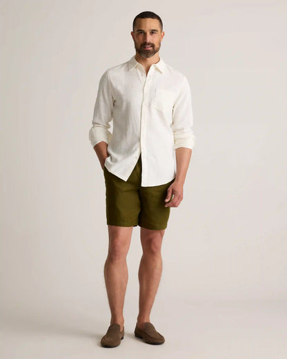 100% European Linen Shorts - 8"