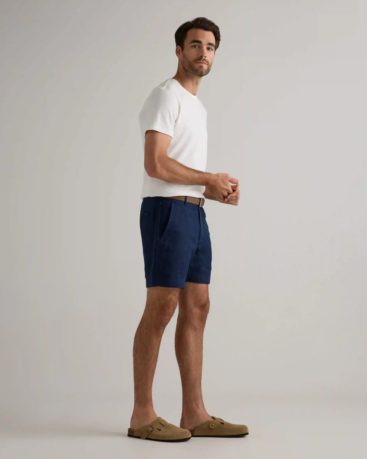 100% European Linen Trouser Shorts - 7"