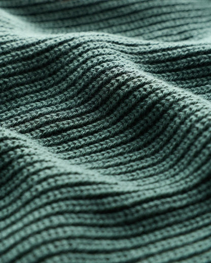 100% Organic Cotton Ribbed Quarter-Zip Sweater
