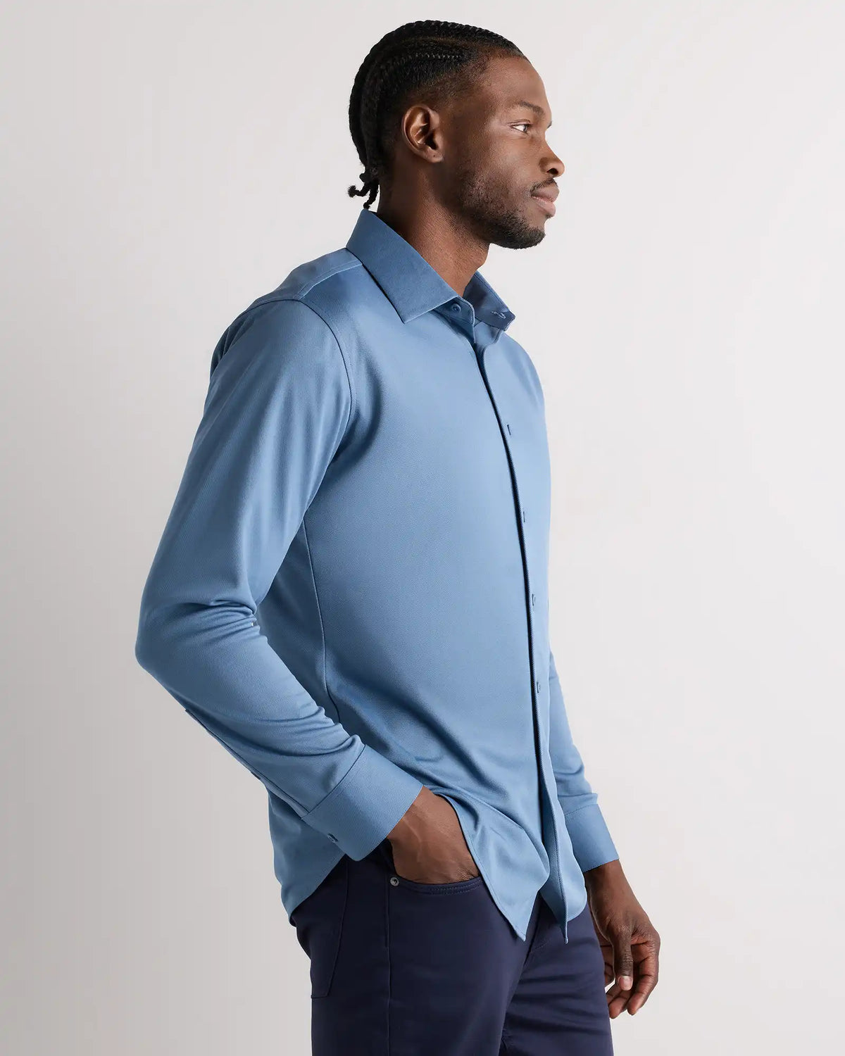 Commuter Stretch Pique Long Sleeve Button Down