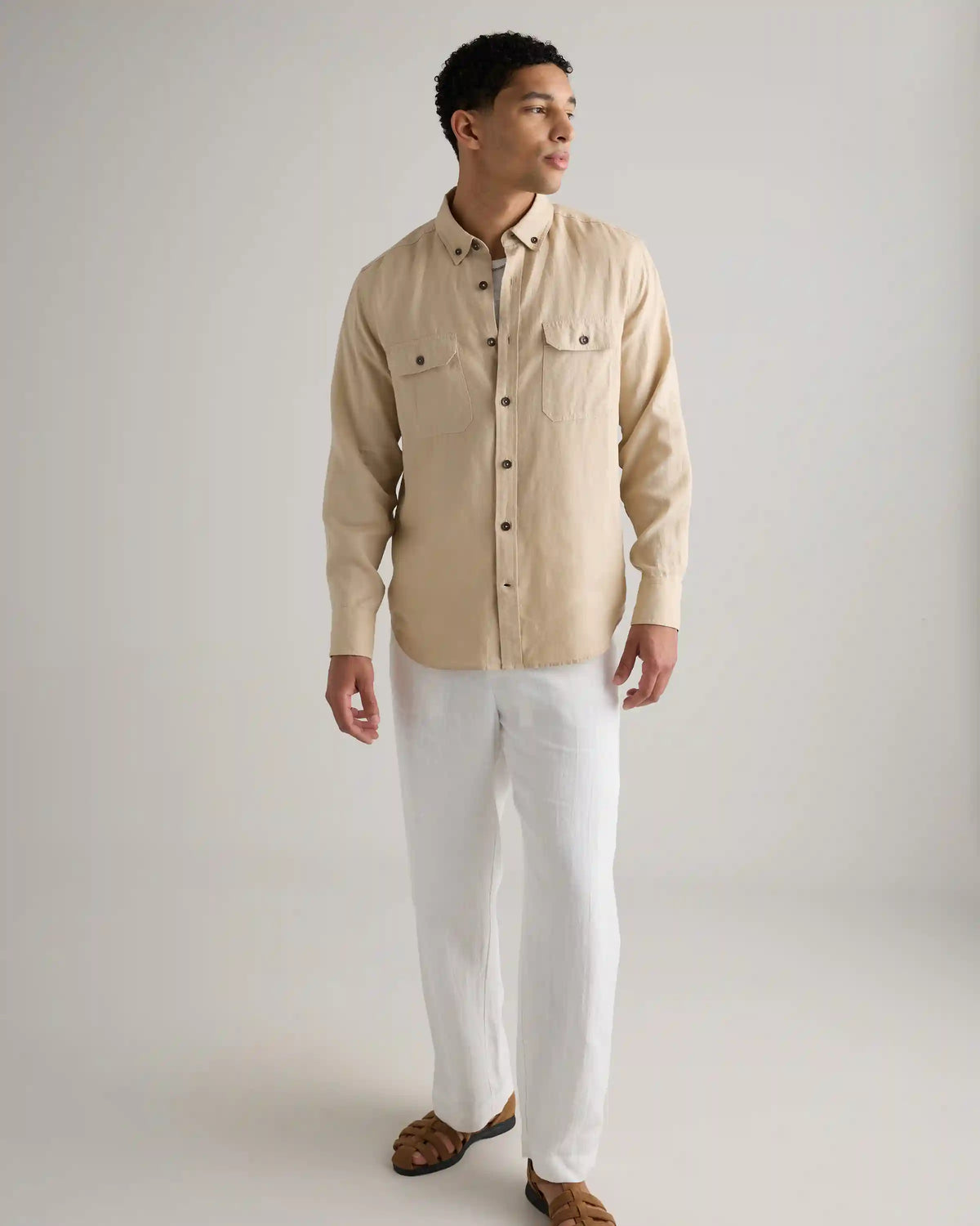 100% European Linen Utility Shirt
