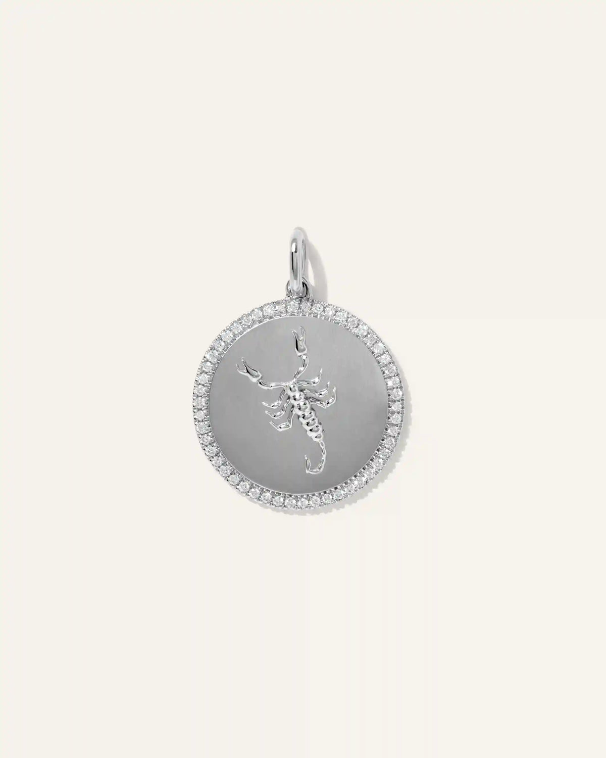 14K Gold Pave Zodiac Medallion Charm