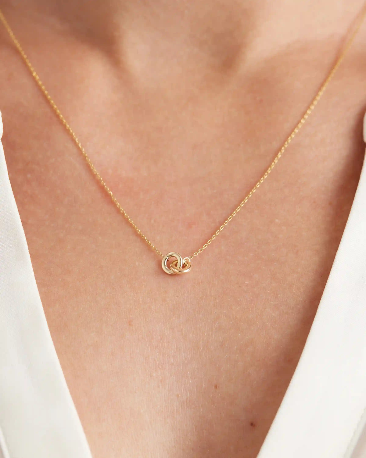 14K Gold Interlock Necklace