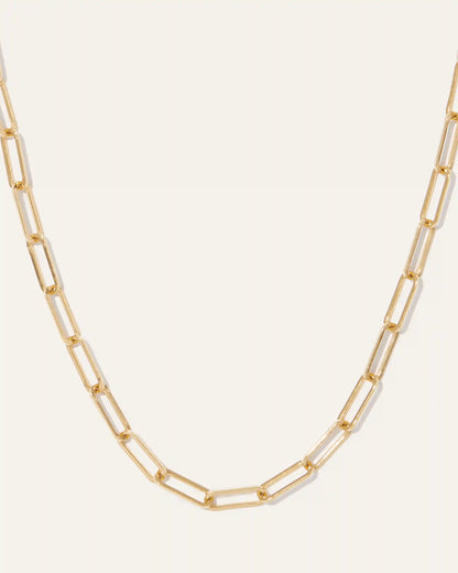 14K Gold Paperclip Chain Necklace - 2.7mm