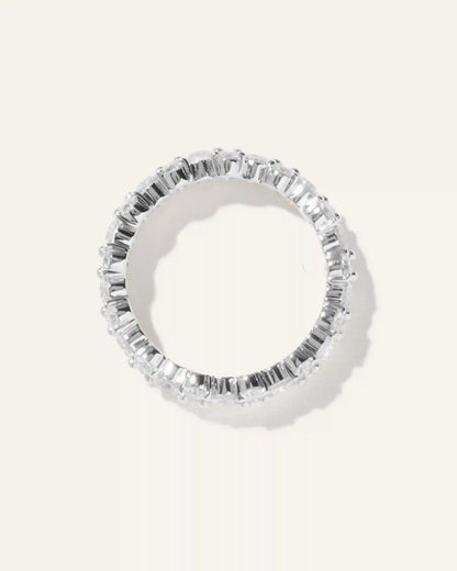 14K Gold Lab Grown Diamond Cluster Eternity Band