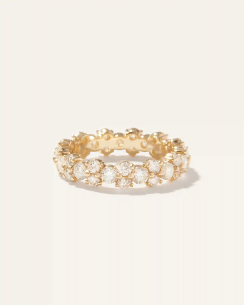 14K Gold Lab Grown Diamond Cluster Eternity Band