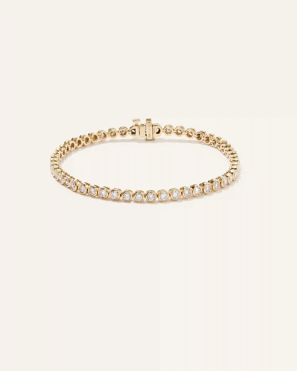 14K Gold Lab Grown Diamond Bezel Set Tennis Bracelet - 2ctw