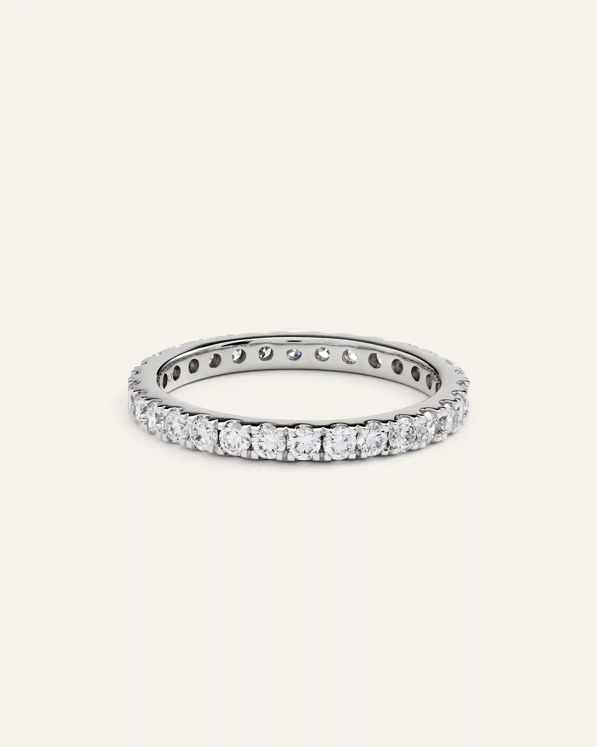 14K Gold Lab Grown Diamond Pave Eternity Band - 1ctw