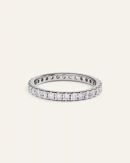14K Gold Lab Grown Diamond Pave Eternity Band - 1ctw