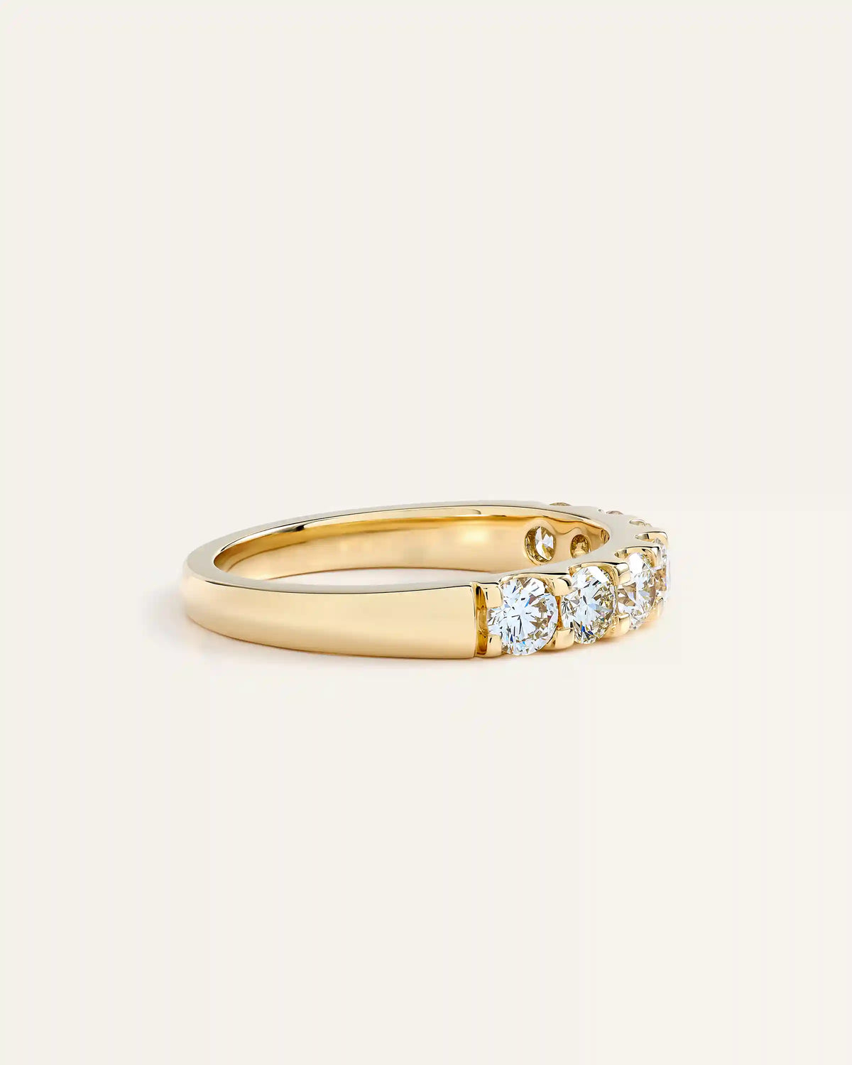 14K Gold Natural Diamond Seven Stone Band - 1ctw