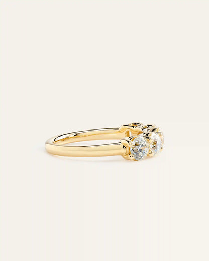 14K Gold Natural Diamond Five Stone Band - 2ctw