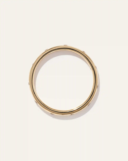 14K Gold Diamond Dot Ring
