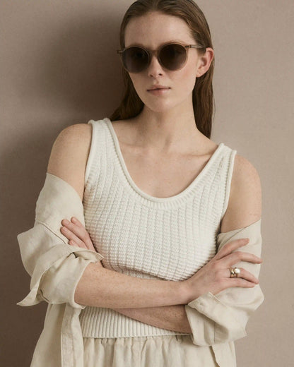 100% Organic Cotton Waffle Cropped Sweater Tank