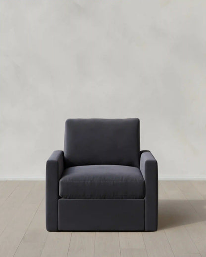 Brennan Swivel Chair in Performance Velvet