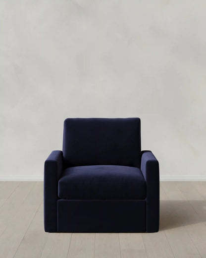 Brennan Swivel Chair in Performance Velvet