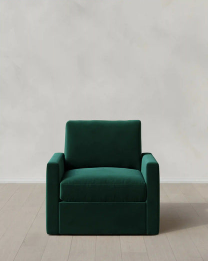 Brennan Swivel Chair in Performance Velvet