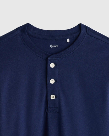 100% Organic Cotton Long Sleeve Henley Tee