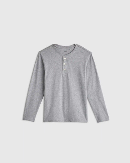 100% Organic Cotton Long Sleeve Henley Tee