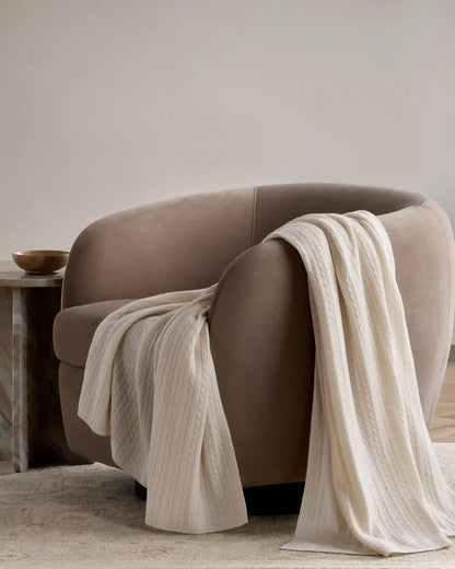 Cable Knit Cashmere Throw