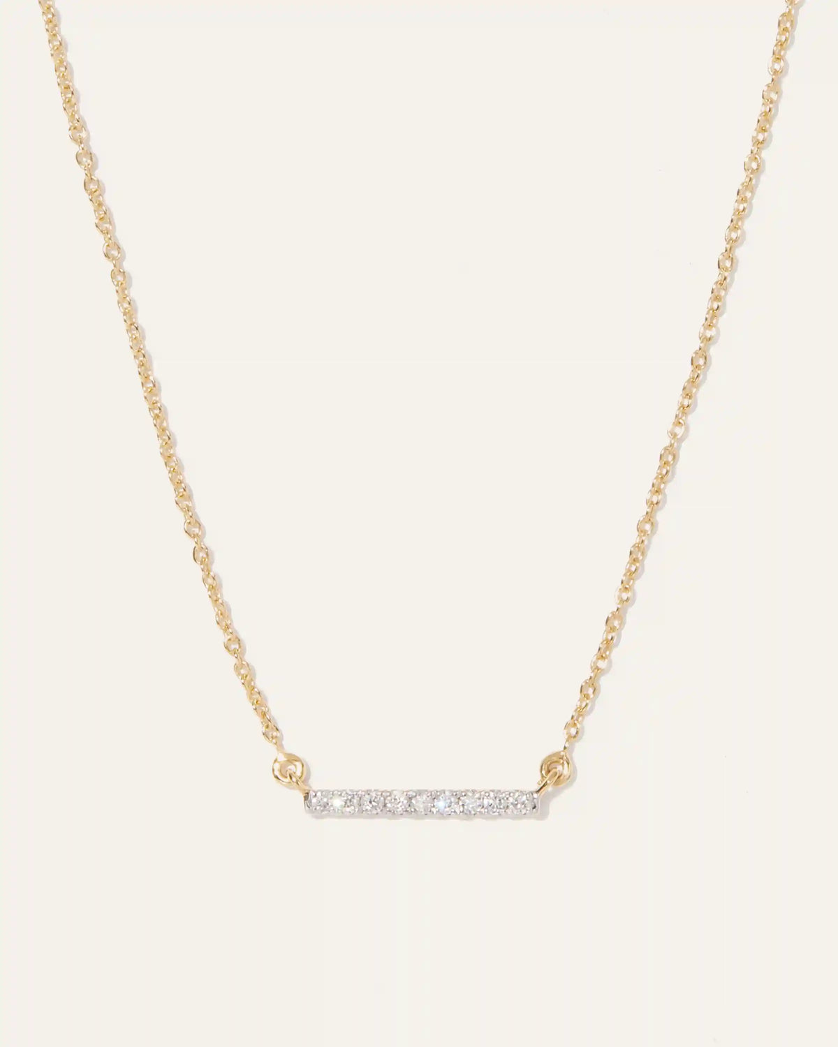 14K Gold Diamond Petite Bar Necklace