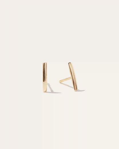 14K Gold Line Studs
