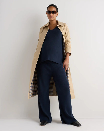 Cotton Cashmere Maternity Wide Leg Pants