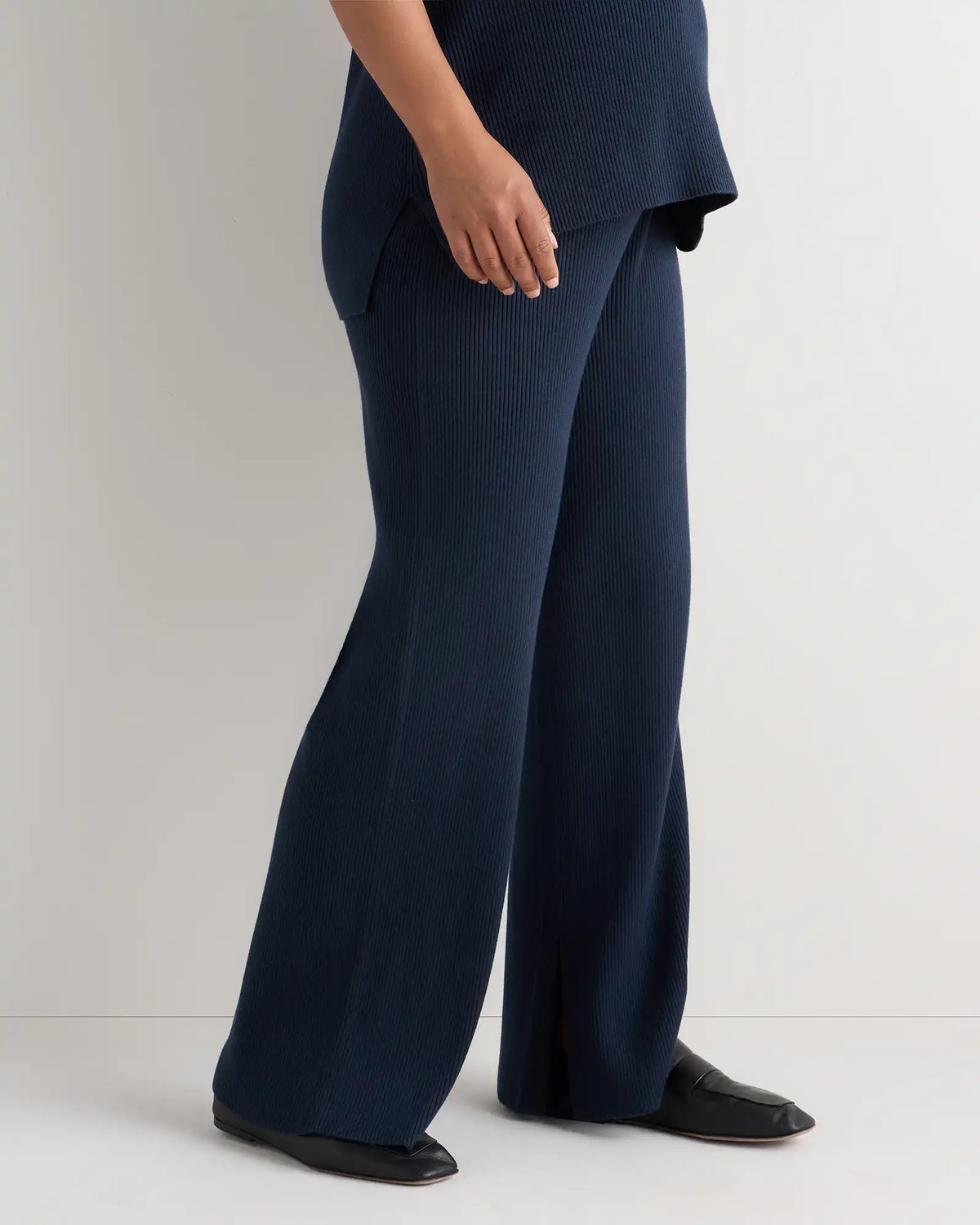 Cotton Cashmere Maternity Wide Leg Pants