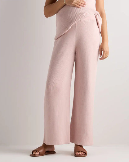 Cotton Cashmere Maternity Wide Leg Pants