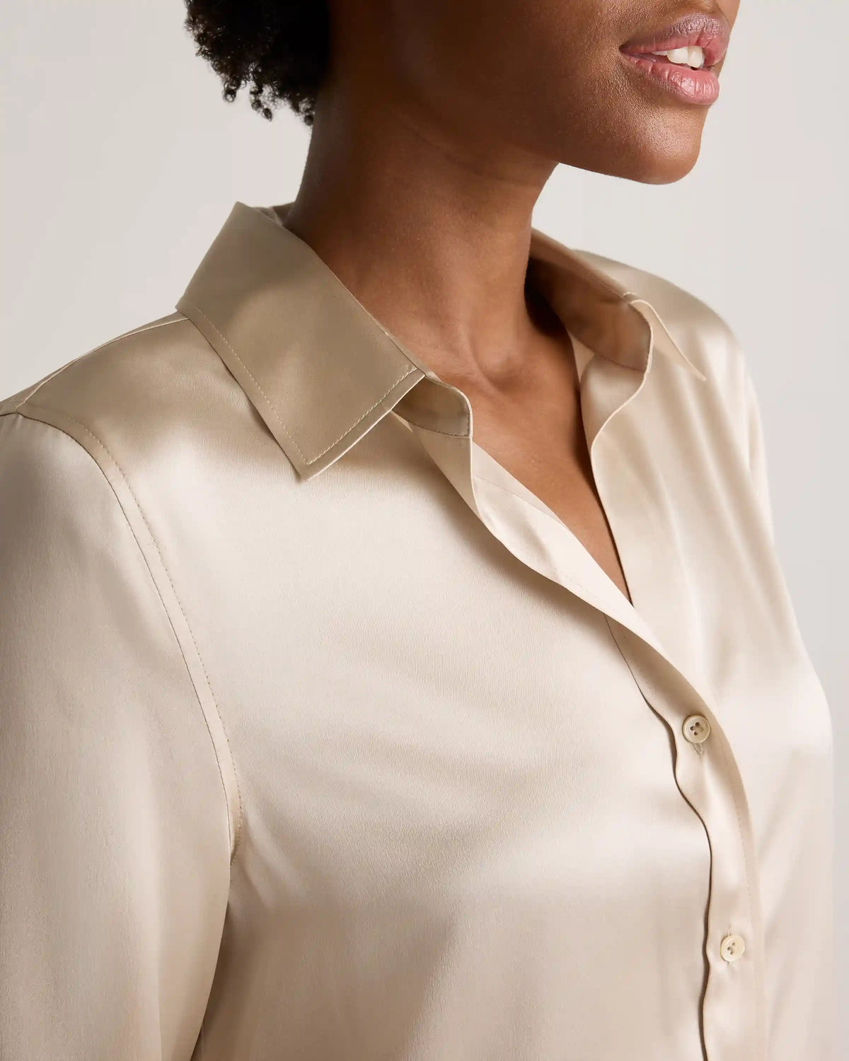 100% Washable Silk Three-Quarter Sleeve Shirt