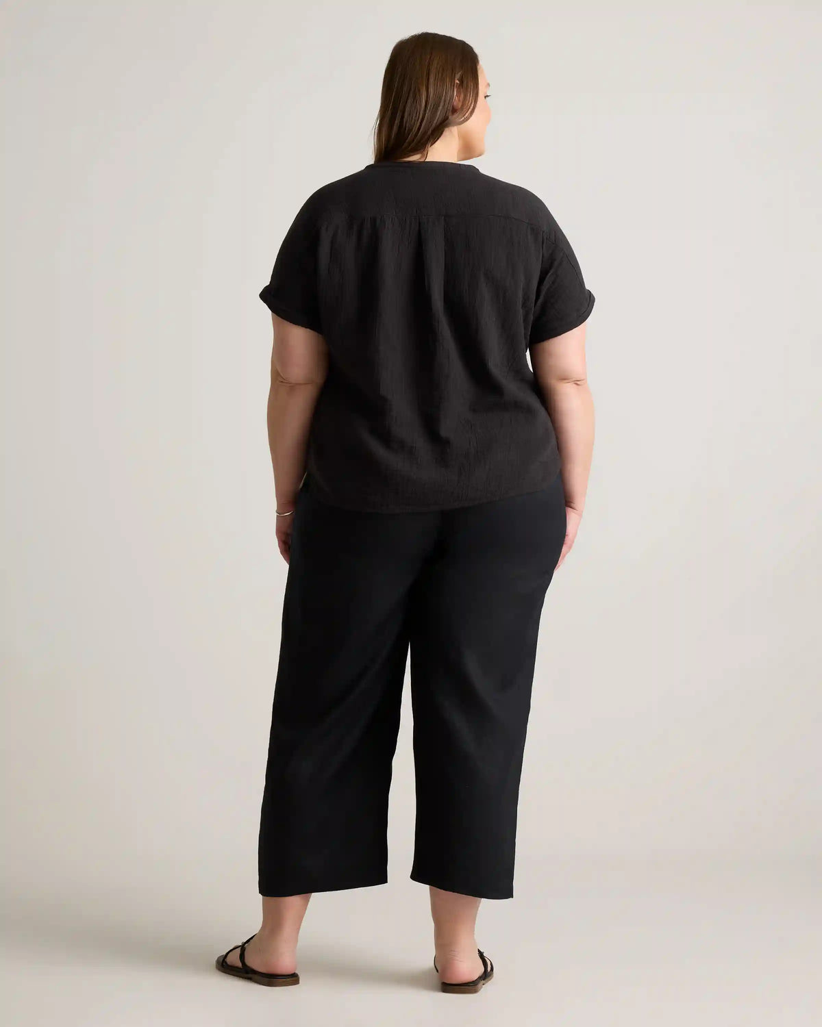 100% Organic Cotton Gauze Roll Sleeve Shirt