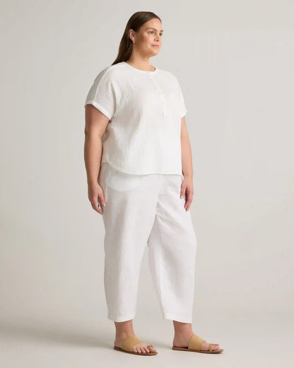 100% Organic Cotton Gauze Roll Sleeve Shirt