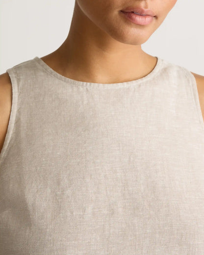100% European Linen Cropped Tank