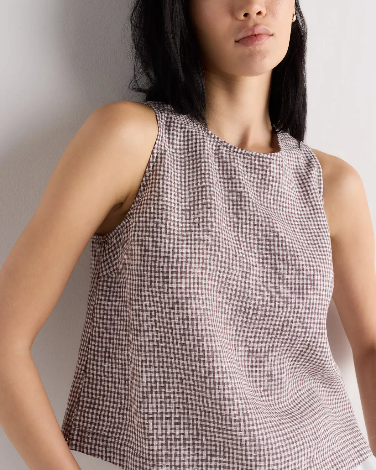 100% European Linen Cropped Tank