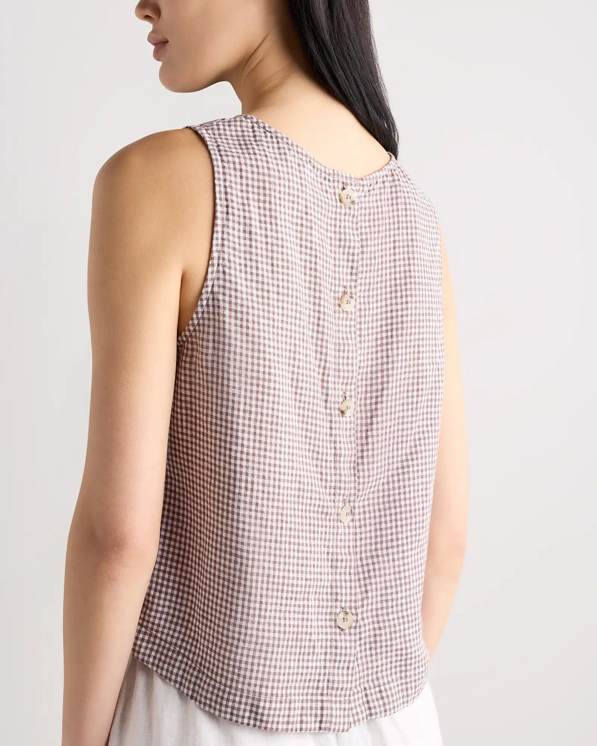 100% European Linen Cropped Tank