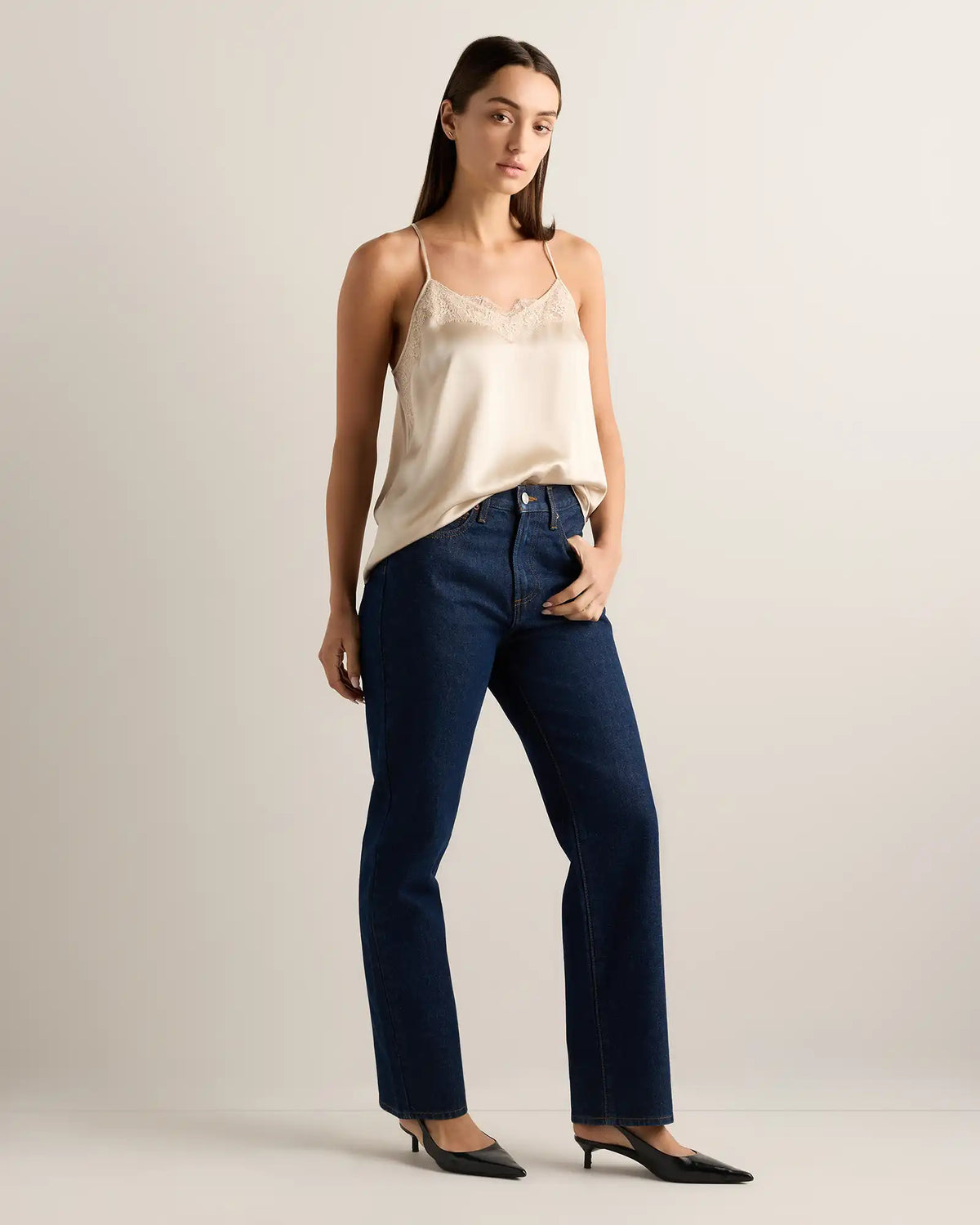 100% Washable Silk Lace Cami