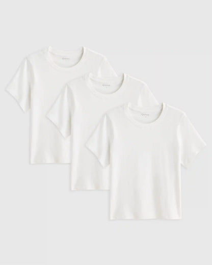 100% Organic Cotton Boxy Crewneck Tee (3-Pack)