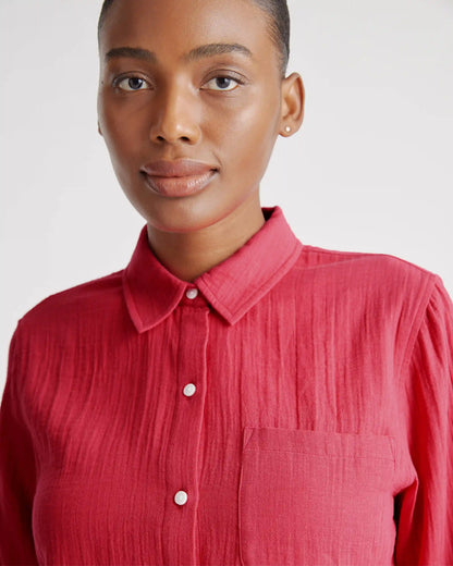 100% Organic Cotton Gauze Long Sleeve Shirt