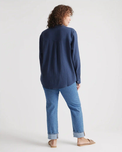 100% Organic Cotton Gauze Long Sleeve Shirt