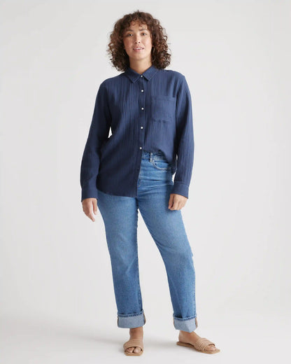 100% Organic Cotton Gauze Long Sleeve Shirt