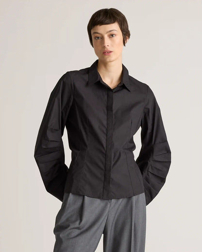 100% Organic Cotton Poplin Balloon Sleeve Shirt