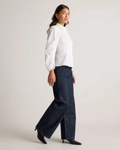 100% Organic Cotton Poplin Balloon Sleeve Shirt