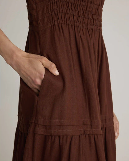 100% European Linen Tiered Maxi Dress