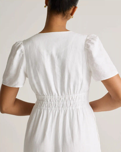 100% European Linen Tiered Maxi Dress