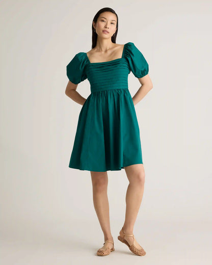 100% Organic Cotton Ruched Mini Dress