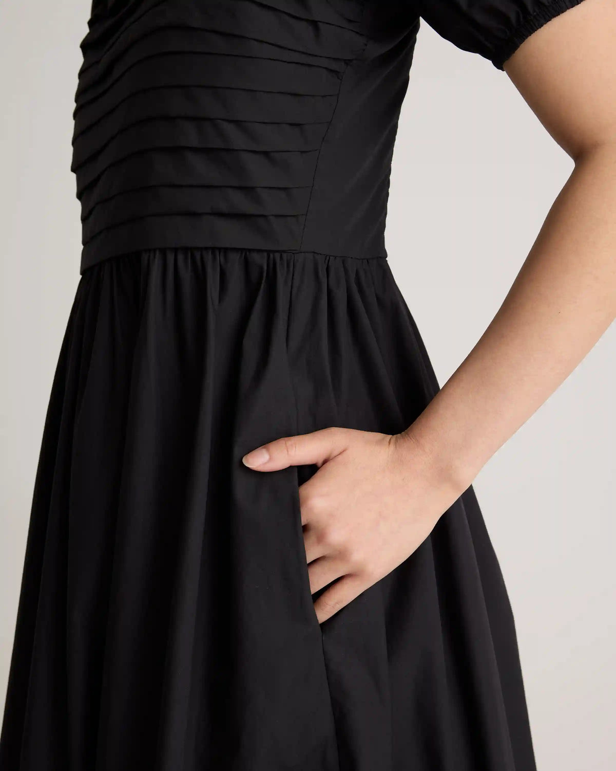 100% Organic Cotton Ruched Midi Dress